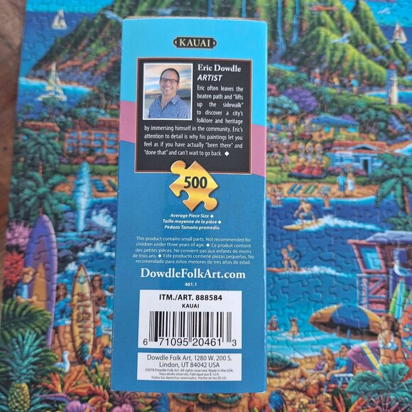 Dowdle Kauai 500 Piece Jigsaw Puzzle Bright Island Paradise Illustration Hawaii‎ - Picture 7 of 11